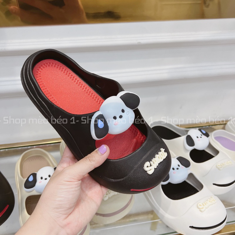 Sục cross quai ngang mũi tròn cún phồng fullbox hàng cao cấp