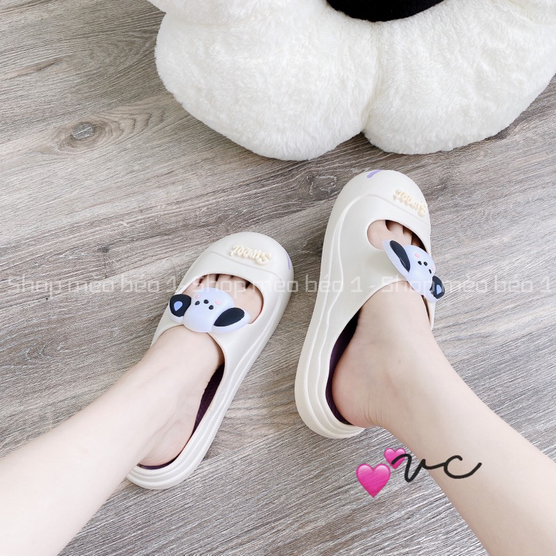 Sục cross quai ngang mũi tròn cún phồng fullbox hàng cao cấp