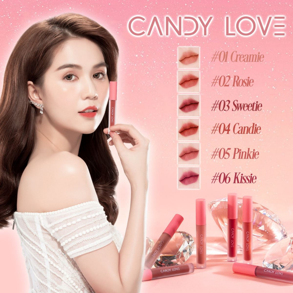 Son Kem Nhung Lì Mềm Mịn Lâu Trôi Candy Love Lên Màu Chuẩn Cho Đôi Môi Mềm Mịn Hàn Quốc 3,5g | Official store