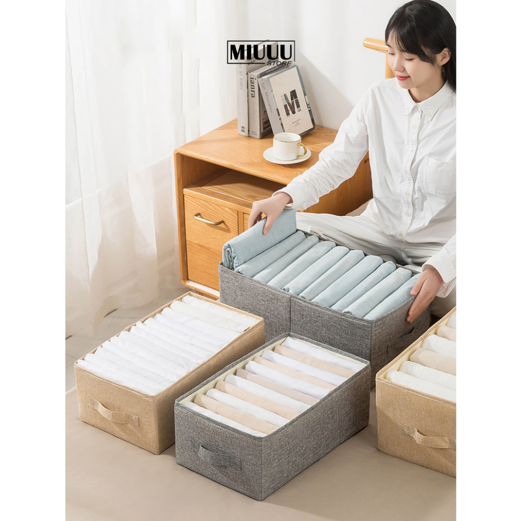 Hộp Vải Đựng Quần Áo Không Chia Ngăn Gấp Gọn Màu Xám, Hộp Vải Đựng Đồ Đa Năng Size To, Giặt Sạch Dễ Dàng