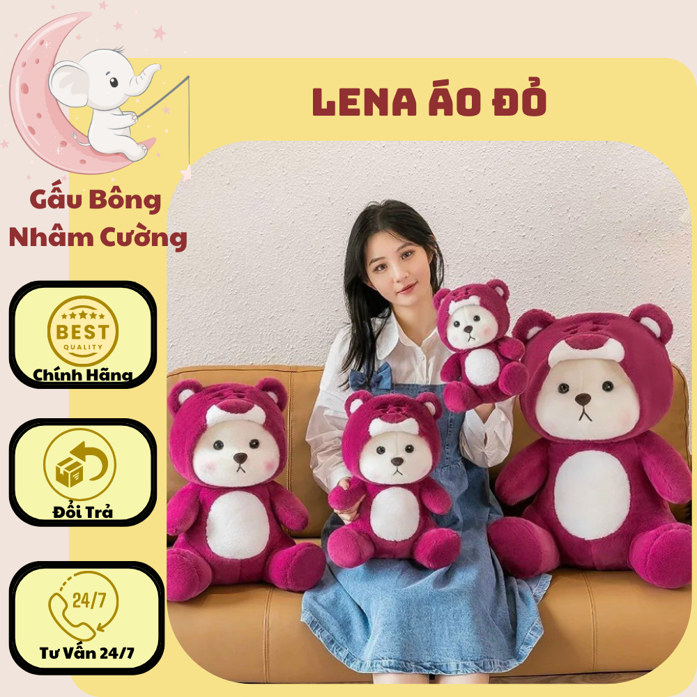 Gấu Bông Lena - Thú Nhồi Bông Lena Cosplay Gấu Dâu Gấu Teddy Nhồi Bông Biến Hình Sáng Tạo Dễ Thương
