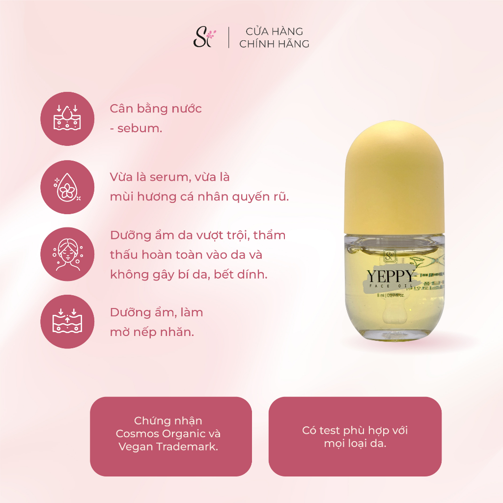 Dầu Dưỡng Ẩm Si yeppy Face Oil 8 ml | 0.27 fl. oz | BigBuy360 - bigbuy360.vn