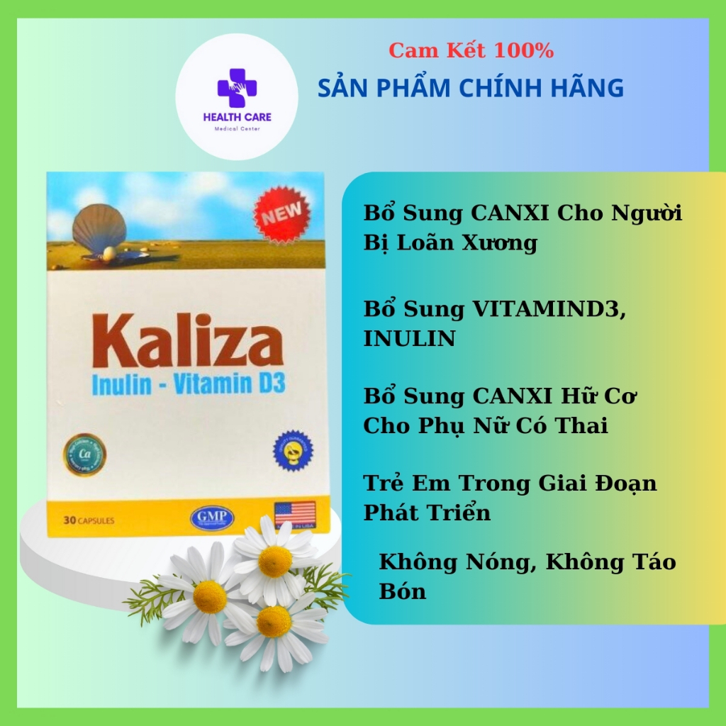 Viên uống bổ sung Canci KALIZA- Bổ sung canxi thiên nhiên, dễ hấp thu 30 viên - aken newcarw Hinnew