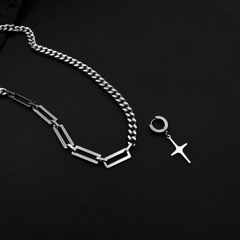 Vòng Cổ Nam Nữ Titan Gree Chains  Kuu Clothes mặt ngôi sao dạng chuỗi trơn mix độc đáo - Vòng Cổ Gree