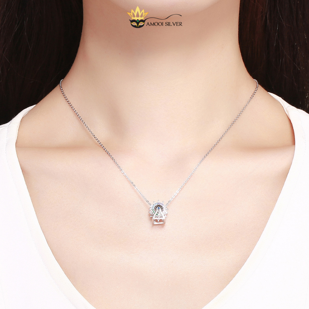 Charm Bạc S925 Xích Đu Quay Đính Đá Màu - Amooi Silver - ACH1028