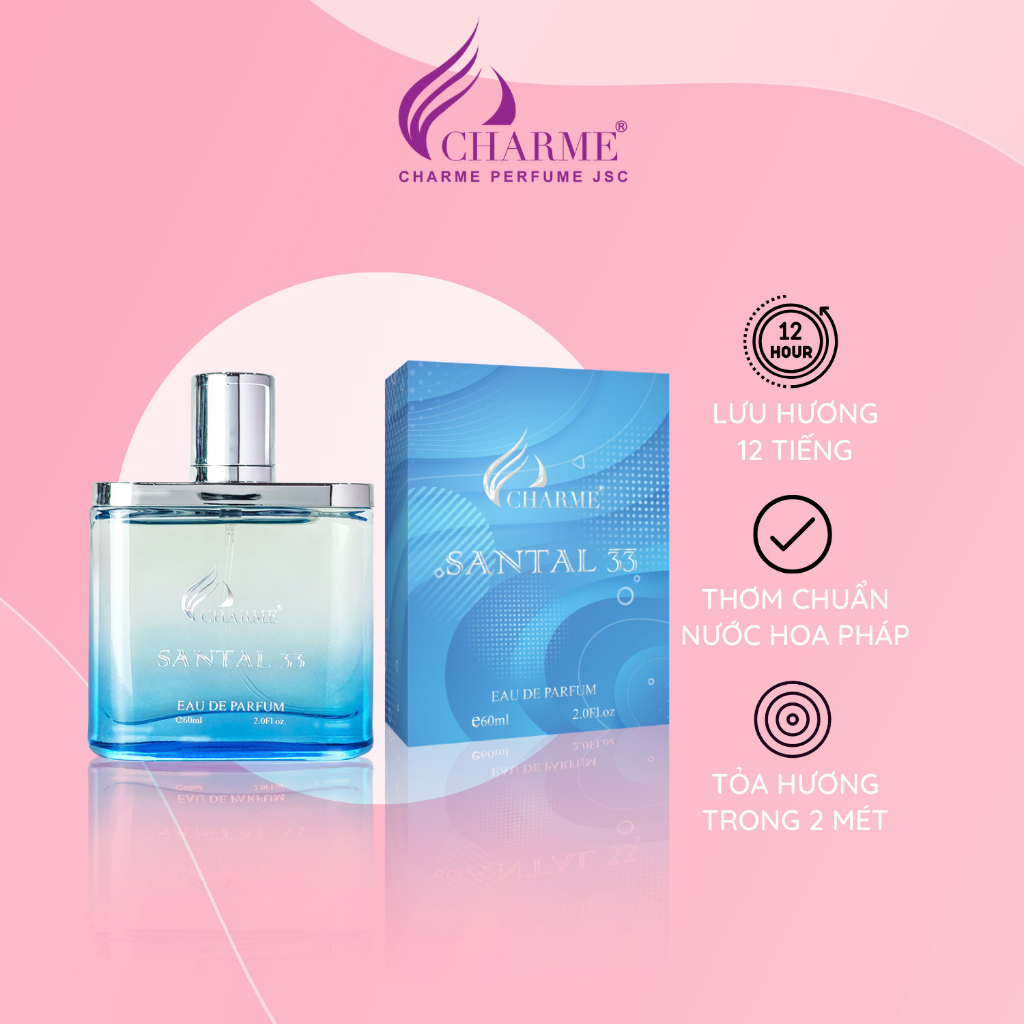 Nước hoa nam Charme Santal 33 sang trọng, lôi cuốn, tinh tế chai 60ml