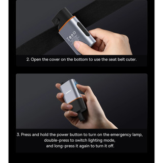 Dụng cụ sinh tồn, thoát hiểm Baseus Sharp Tool Safety Hammer (tích hợp dao cắt và phá kính)