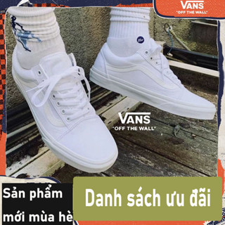 Giày⚡Vans Old Skool⚡ -  thuần trắng os vải trắng trắng giày nam giày nữ giày trượt ván