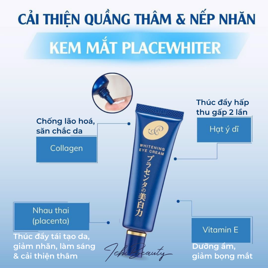 Kem mắt giảm thâm Meishoku Whitening Eye Cream dưỡng mắt giảm quầng thâm chống lão hóa tan bọng Nhật Bản | Ichibeauty.vn