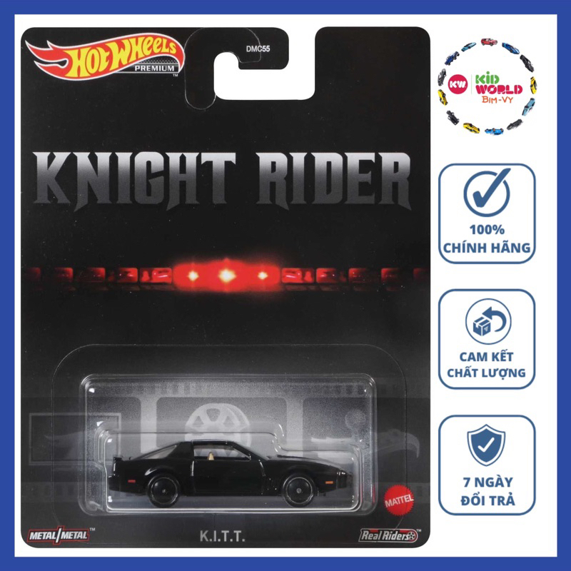 Xe mô hình Hot Wheels Premium Knight Rider Series K.I.T.T. GRL67, bánh cao su.