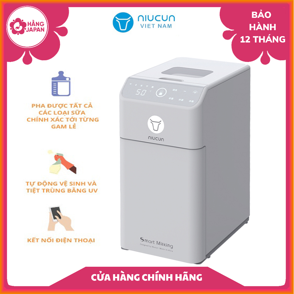 Máy pha sữa thông minh Niucun Pro 2023 có tiệt trùng UV, pha được tất cả các loại sữa từ 35-70 độ - BH 12 THÁNG