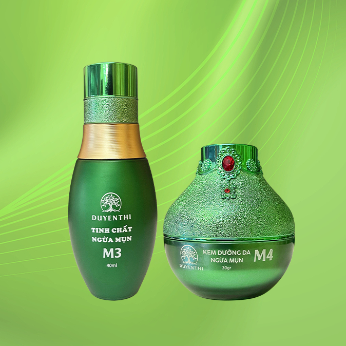 Bộ Mụn M3 M4 Duyên Thị Bách Y Sâm: Gồm Serum Ngừa Mụn Và Kem Trắng Da Ngừa Mụn (MẪU MỚI)