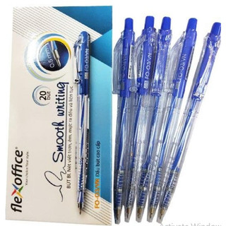 Bút bi thiên long flexoffice fo-03, fo03, mực xanh, đỏ, đen, nét bút 0.5 - 1c