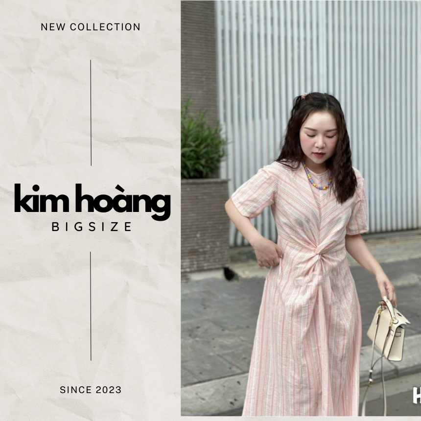 Váy Kẻ Xoắn Hack Dáng Kim Hoàng Clothing