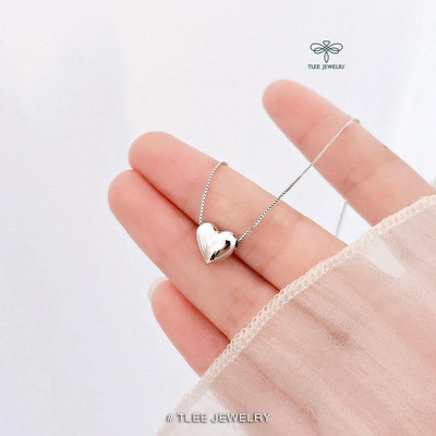Dây chuyền bạc nữ TLEE mặt tim phồng trơn nữ tính TLEE JEWELRY D0195