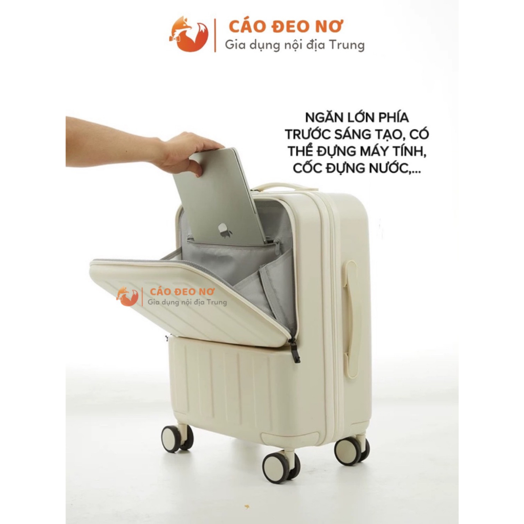 VALI LAMBASA CÓ NGĂN PHỤ, KHOÁ KÉO - Chân cắm USB size 20-26- CÁO ĐEO NƠ