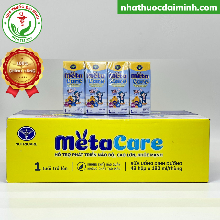 Thùng Sữa Pha Sẵn Metacare Gold 48 Hộp 180ml