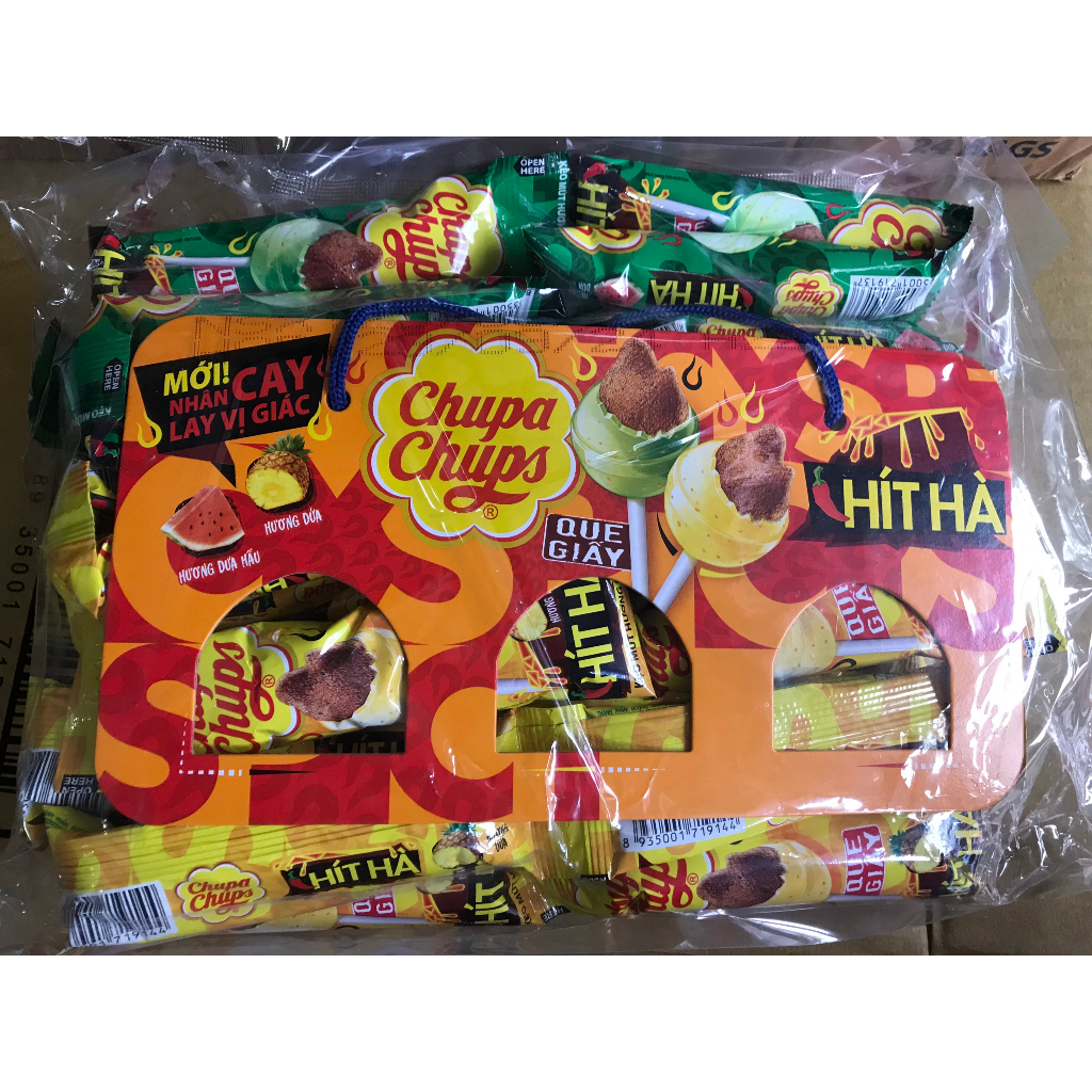 Kẹo Mút Chupa Chups Nhân Muối Ớt Hít Hà Với Hương Dưa Hấu Và Hương Dứa
