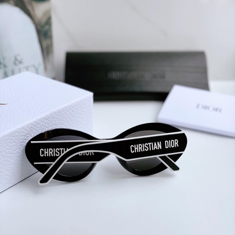 Kính râm oval CD Di.or thời thượng,kính mát dáng tròn tròng UV400