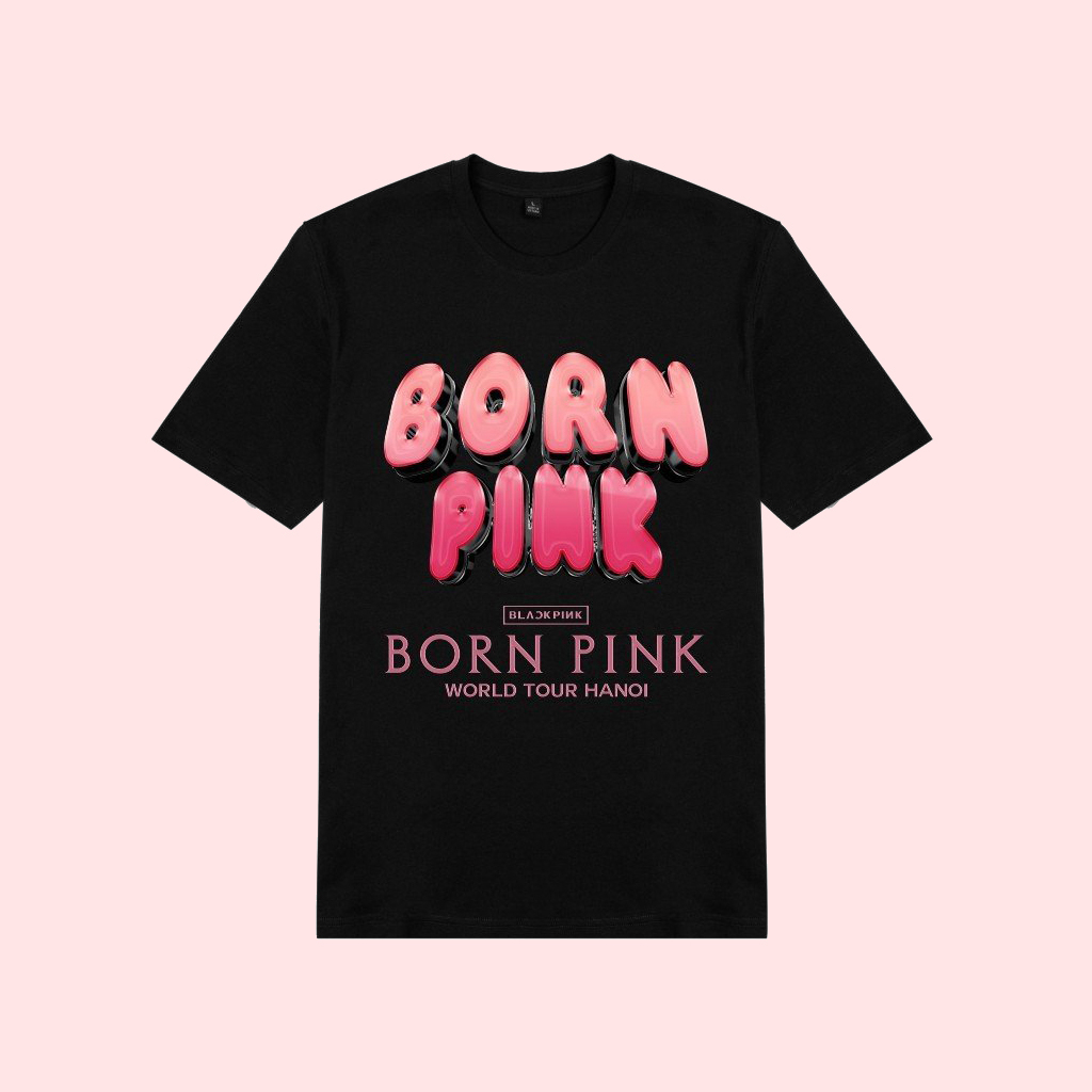 BST Áo thun Black Pink _ Mẫu áo thun hắc hường in hình LOGO BLACK PINK WORLD TOUR IN HANOI