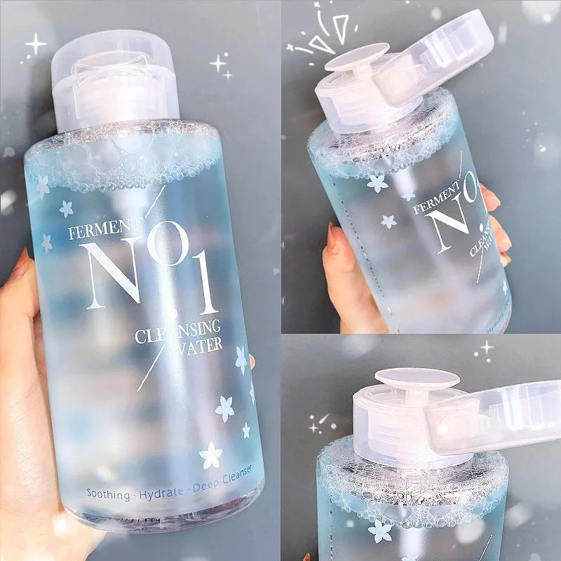 Nước Tẩy Trang 300ml Cleansing Water NO.1 nắp nhún, làm Sạch Hoàn Toàn Lớp Trang Điểm, Làm Mềm Da, Giảm Viêm 300ml