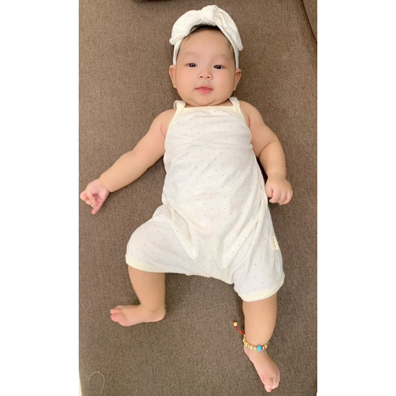 Body đùi 2 dây cho bé gái cotton Hàn mềm mịn