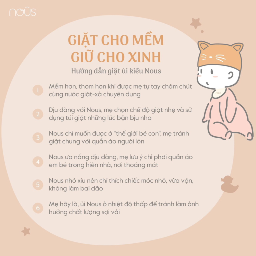 Nous - Body dài hồng nhạt cổ sen thêu ngực cho bé gái - Nu Petit 0M 3M 6M 9M