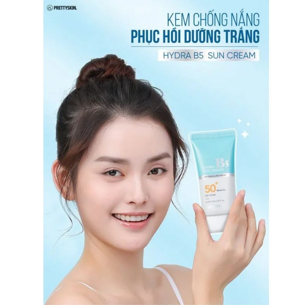 Kem Chống Nắng Phục Hồi Dưỡng Trắng B5 PRETY SKIN Hàn Quốc Hydra B5 SPF50+ PA+++ 70ML