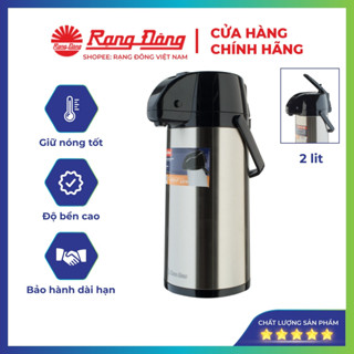 Phích nước Rạng Đông 2 lit cần bơm cao cấp, chất liệu inox, Bình thuỷ giữ nhiệt cafe, pha trà Model 2045ST1.E