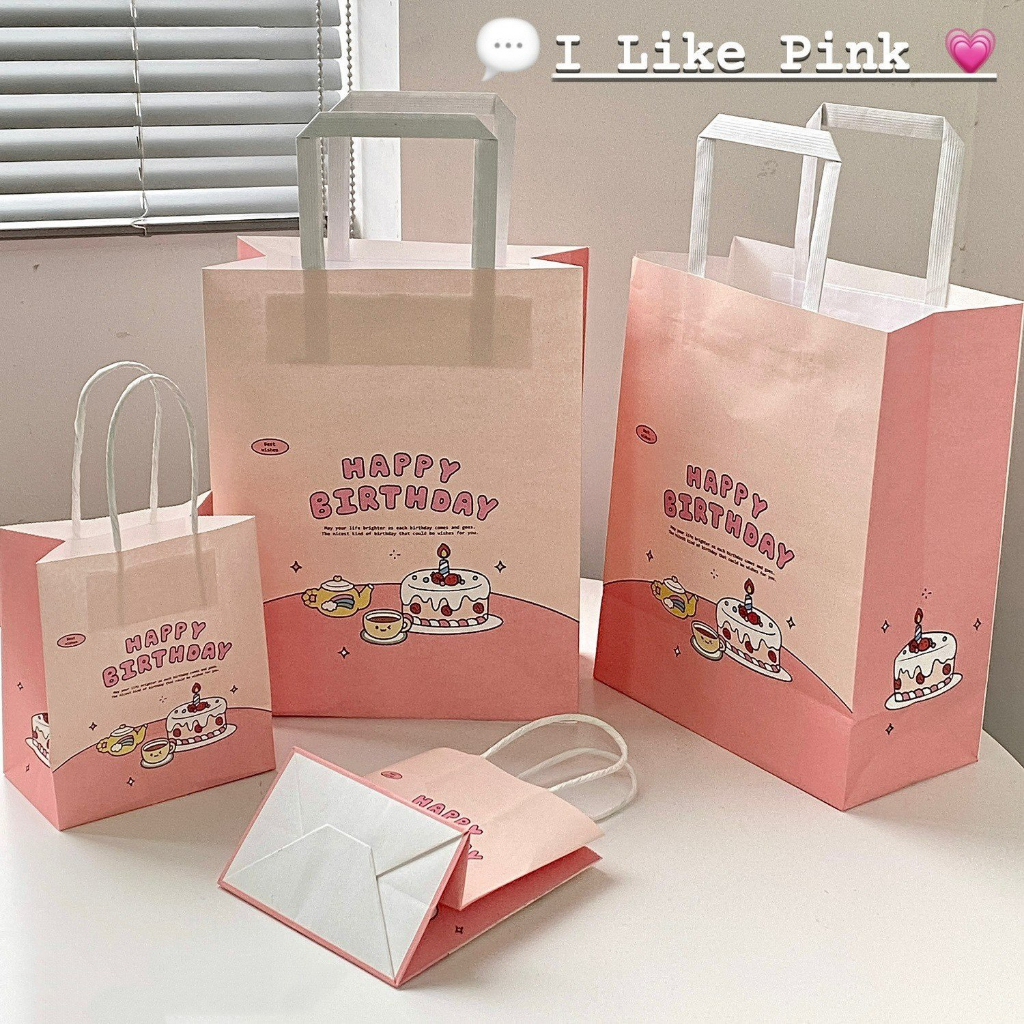 Túi Giấy Đựng Quà Sinh Nhật Giáng Sinh Ngày Lễ Có Quai Xách Túi Gói Hàng Phong Cách Vui Nhộn Đáng Yêu