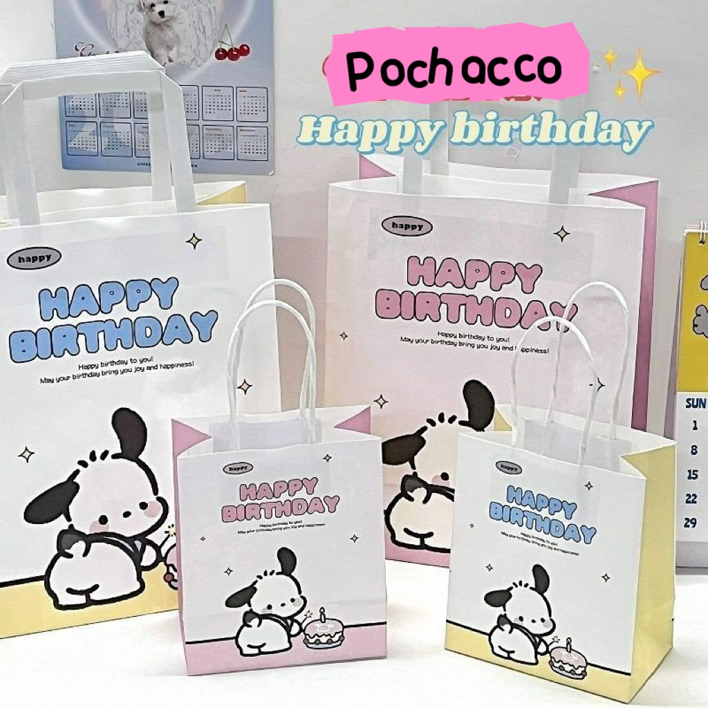 Túi Giấy Đựng Quà Sinh Nhật Giáng Sinh Ngày Lễ Có Quai Xách Túi Gói Hàng Phong Cách Vui Nhộn Đáng Yêu