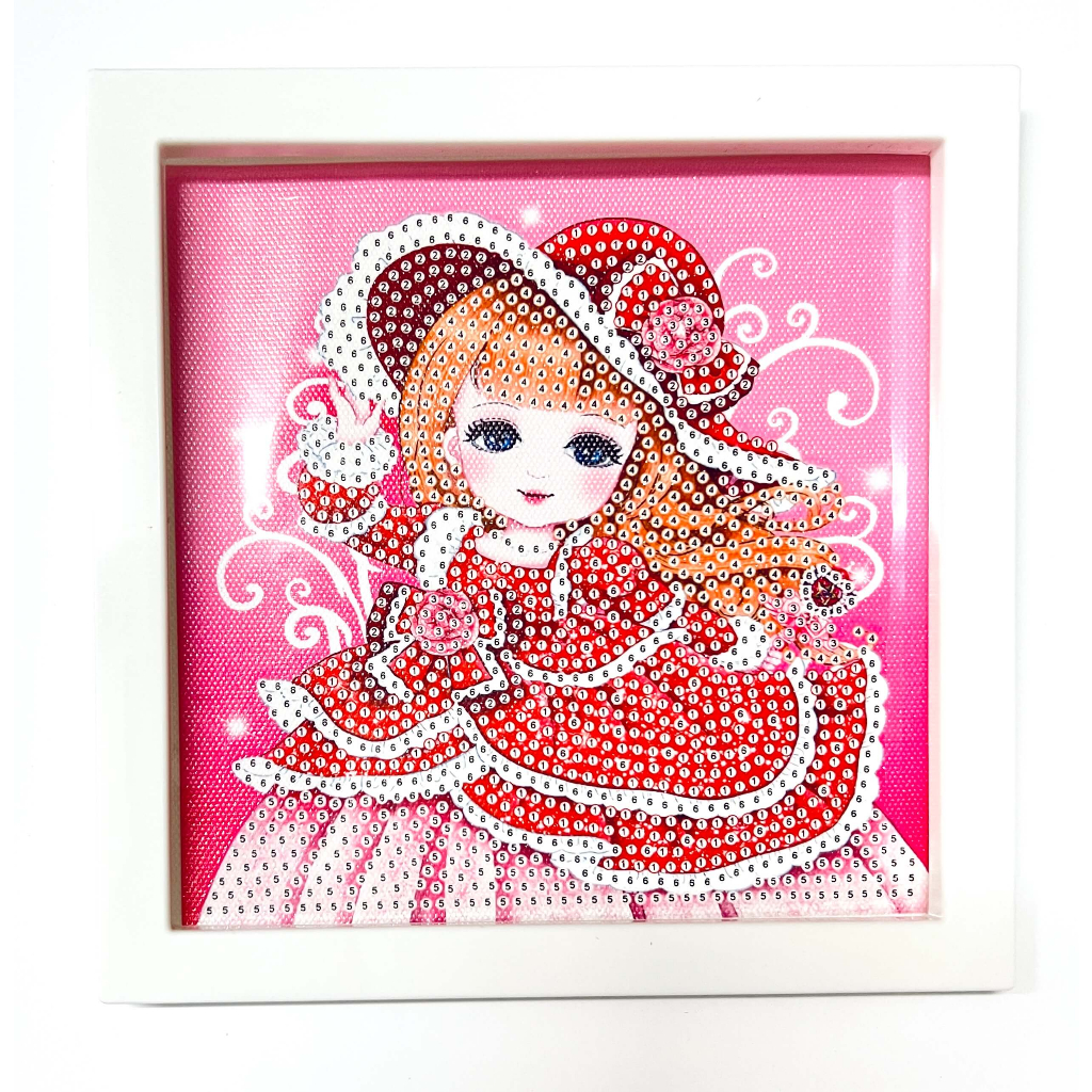 Tranh đính đá mini Gấu Dâu, Doraemon, Kuromi, siêu nhân có khung - Mèo Béo Kids Store