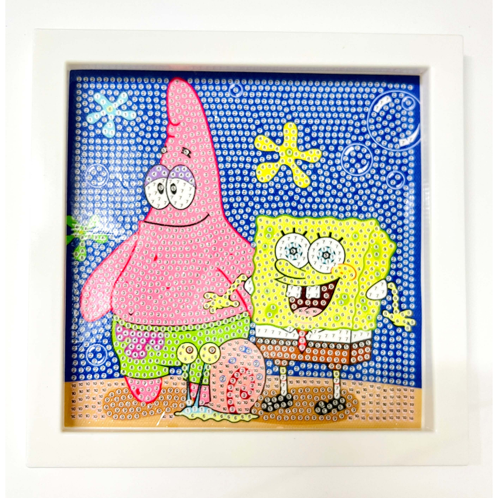 Tranh đính đá mini Gấu Dâu, Doraemon, Kuromi, siêu nhân có khung - Mèo Béo Kids Store