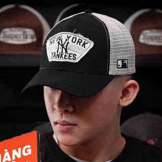 Mũ lưỡi trai New york Yankee NY chất vải cotton phối lưới Hàn Quốc cao cấp, Mũ kết thể thao màu xám và màu đen