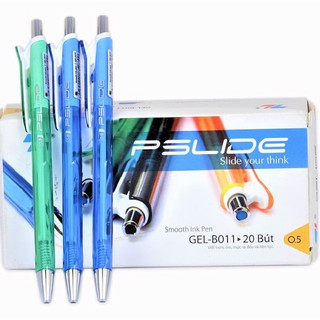 Bút bi thiên long gel-b011 pslide, mực xanh, đỏ, đen, nét bút 0.5 - 1 cây