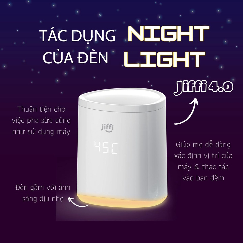 Máy hâm sữa cầm tay JIFFI 4.0 New, kiêm đun nước pha sữa cho bé - Bảo hành chính hãng 1 năm