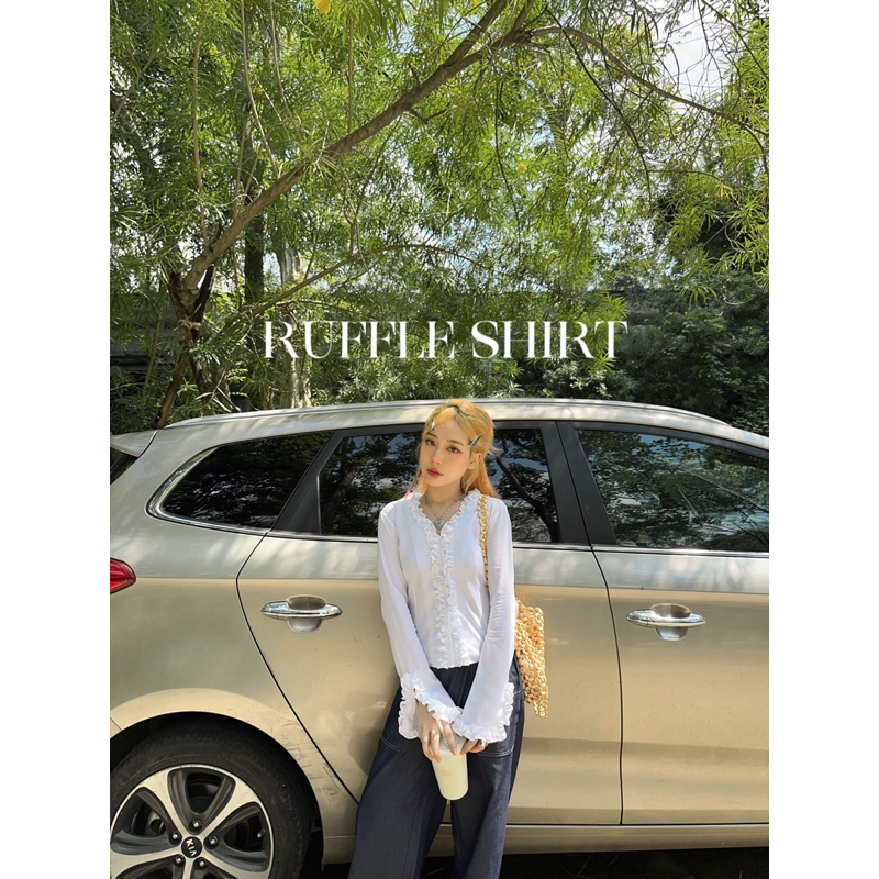 ÁO RUFFLE SHIRT OOTD