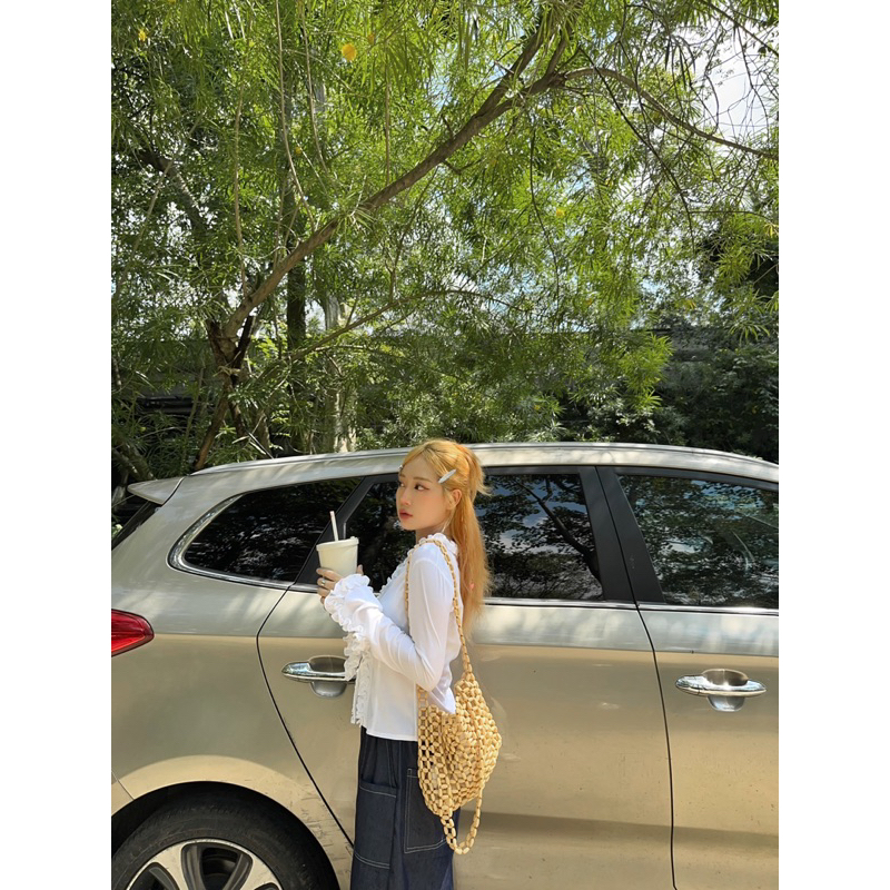 ÁO RUFFLE SHIRT OOTD