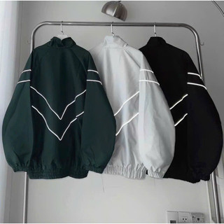 Áo khoác dù 2 lớp viền phản quang wzs có túi trong unisex, áo khoác gió wzc, áo khoác dù phản quang tem su wzs form rộng