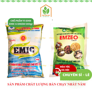 Combo chế phẩm ủ phân vi sinh EMZEO và EMIC khử mùi hôi, bộ đôi ủ phân hữu cơ hoàn hảo