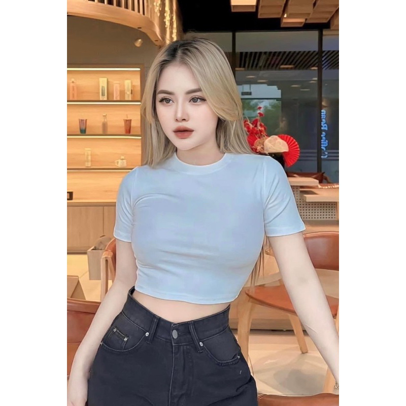 BIG SIZE Áo Croptop Thun Len Gân 55-95kg