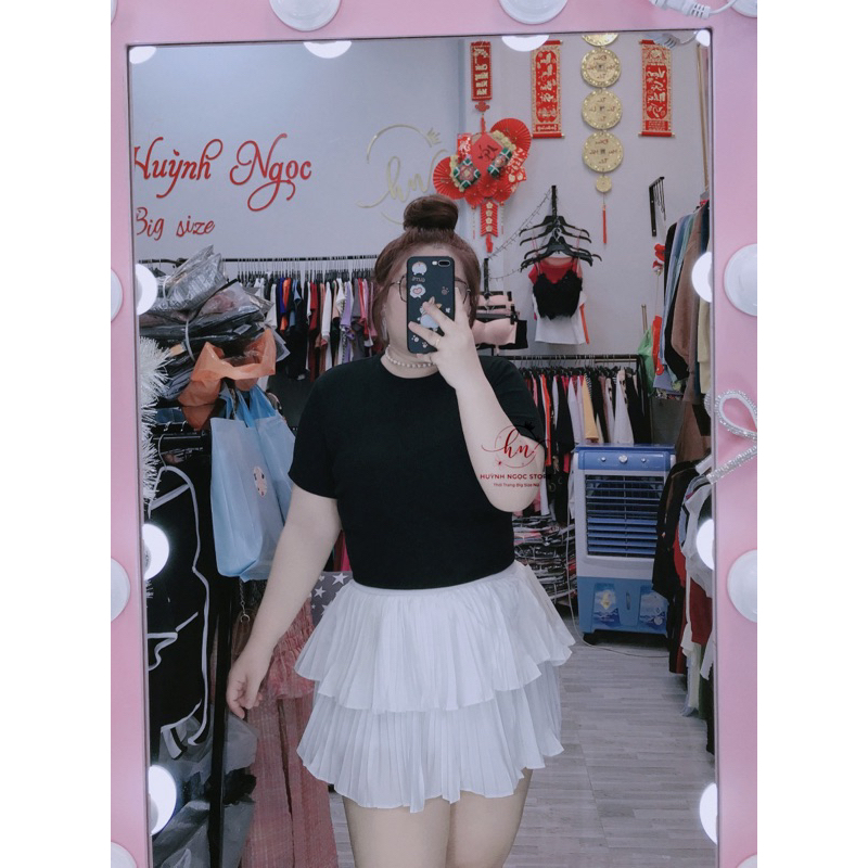 BIG SIZE Áo Croptop Thun Len Gân 55-95kg