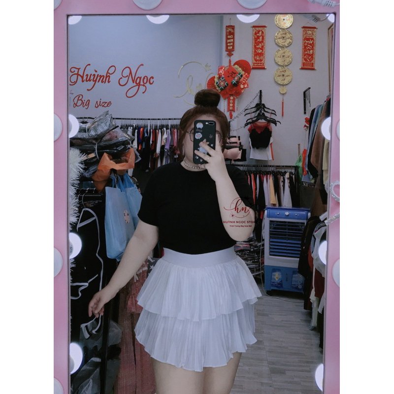 BIG SIZE Áo Croptop Thun Len Gân 55-95kg
