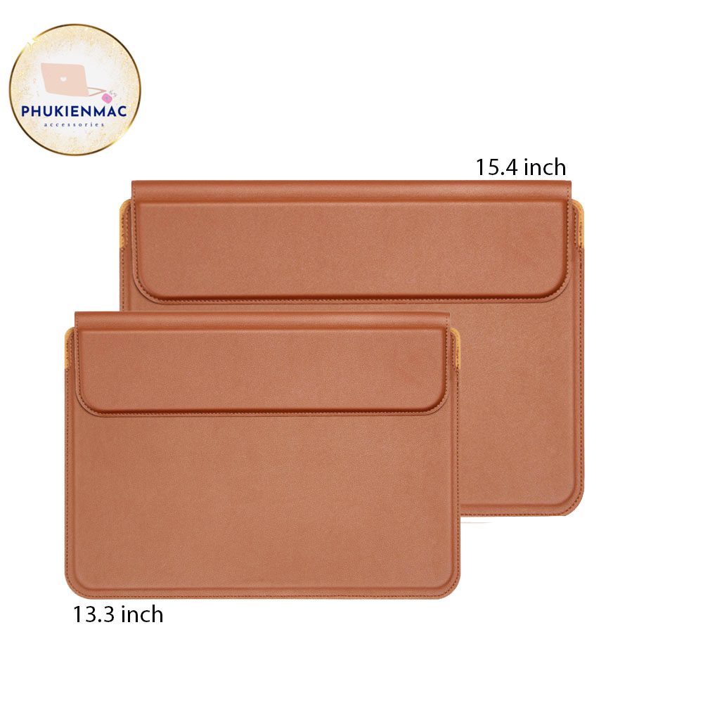 Túi đựng Laptop Macbook Air/Pro 13.3 inch/14 inch /15.4 inch Màu Nâu Nhạt tích hợp Giá Đỡ và Lót Chuột
