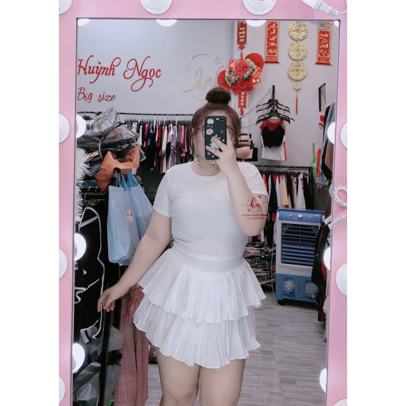 BIG SIZE Áo Croptop Thun Len Gân 55-95kg