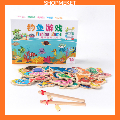 Bộ Đồ Chơi Câu Cá Nam Châm Gỗ Cho Bé