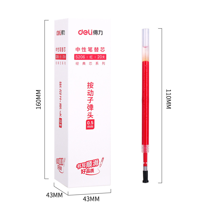 Ngòi Bút Nước S206 Deli Chính Hãng Ngòi 0.5mm Dùng Cho Bút Gel A575, Viết Trơn Mịn, Êm Tay