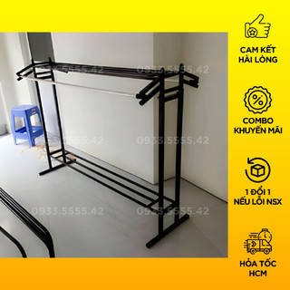 Sào Kép Đen-Vàng 1m50 x 1m50 FREE SHIP - RẺ treo quần áo - sắt sơn tỉnh điện - bền - sada shop 2