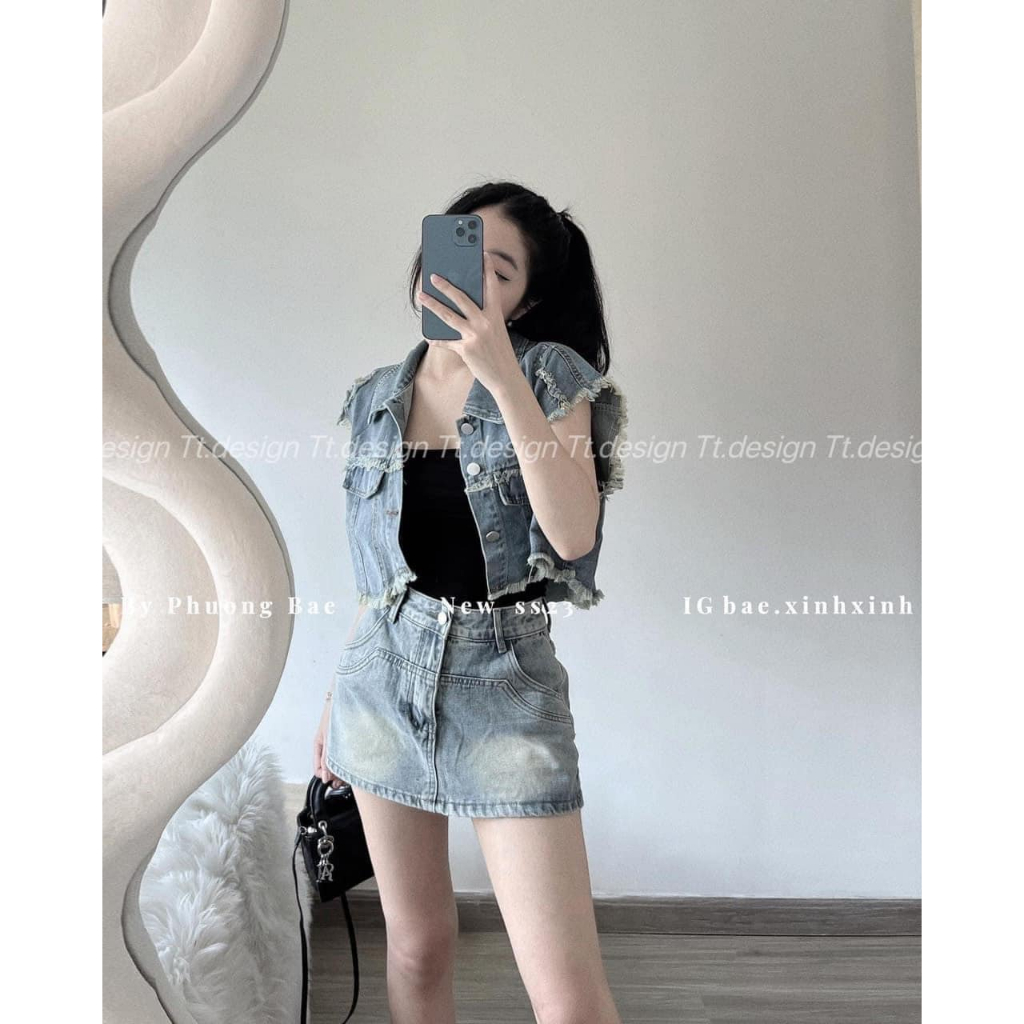 Áo bò cổ bẻ tua rua croptop (kèm ảnh thật và video)
