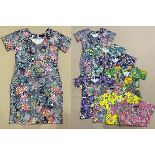 (D1891) Đầm cổ tim có tay vải voan lưới lót thun (Size M, L) - Thanh lý vnxk